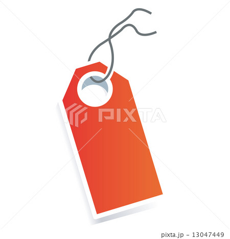 Red card price tag on white background  13047449