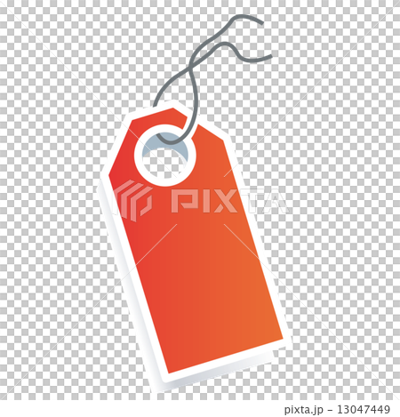 Red card price tag on white background  13047449