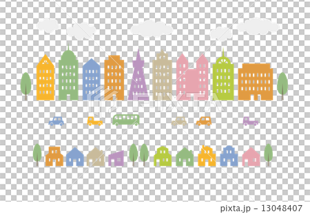 パステルカラーの町並み 13048407