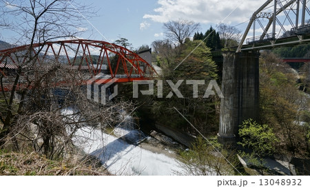 信州ＪＲ大糸線と鉄橋 13048932