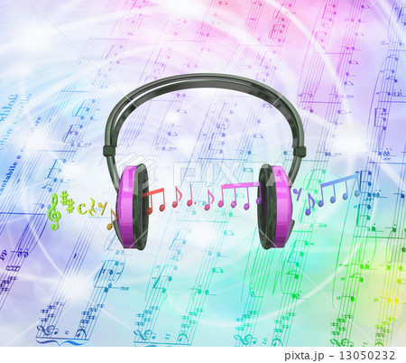 ヘッドフォンから音楽が聴こえる 13050232