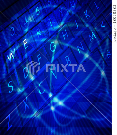 青いネット空間のキーボード 背景のイラスト素材 13050233 Pixta