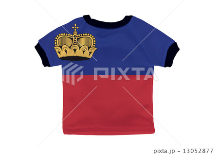 Small shirt with Liechtenstein flag isolated on white background 13052877