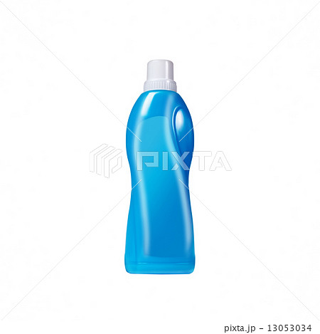 Softener in blue plastic bottle isolated on white 13053034