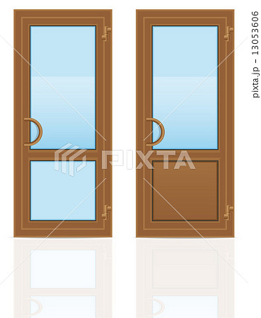 brown plastic transparent doors vector illustration 13053606