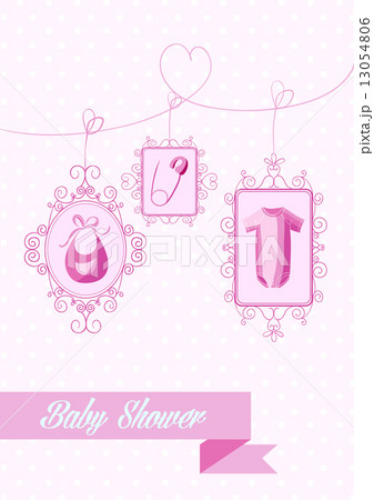 Baby shower girl hanging elements 13054806