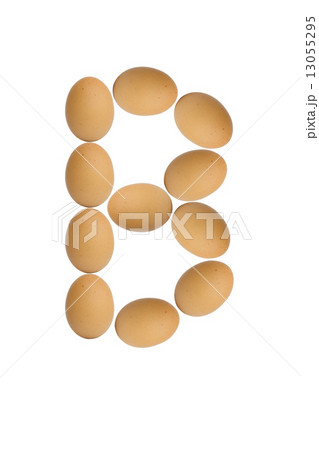 Alphabets  A to Z from brown eggs alphabet isolated on white bac 13055295