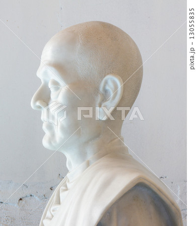 statue of buddha in temple of Thailand, white stone, on white wa statue of buddha in temple of Thailand, white stone, on white wa 13055835