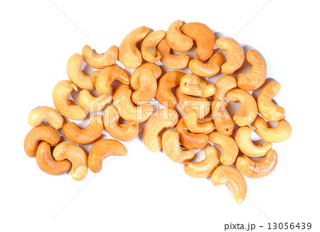 cashew nuts isolated on white background 13056439
