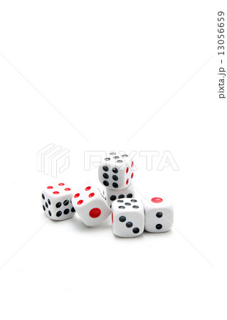 Six dice on isolated white background 13056659