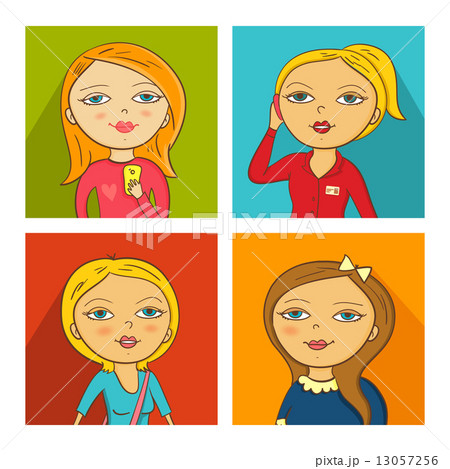 Vector Illustration of women faces 13057256