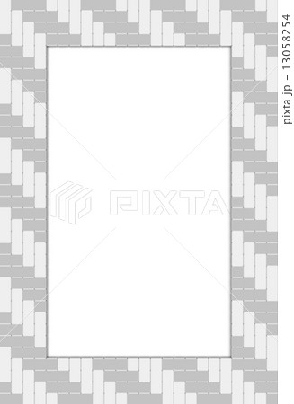 網代編みの枠_ストレート_グレー 13058254