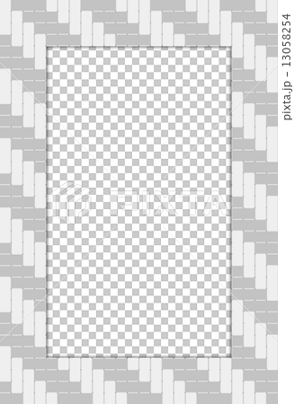 網代編みの枠_ストレート_グレー 13058254