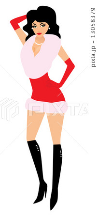 vector illustration of a sexy girl dressed like santa vector illustration of a sexy girl dressed like santa 13058379