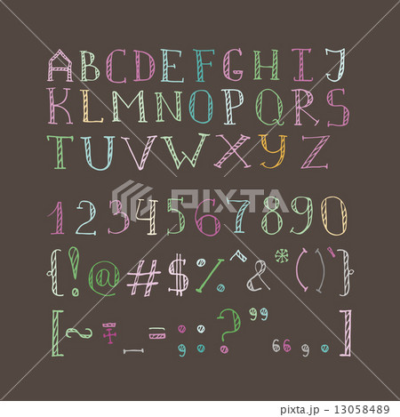 Vector hand drawn doodle font in sketch style 13058489