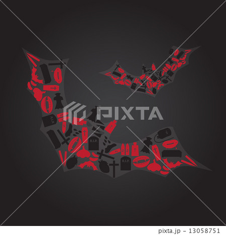 vampire icons in dark bat shape eps10 vampire icons in dark bat shape eps10 13058751