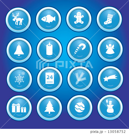 christmas icons in blue circles collection eps10 christmas icons in blue circles collection eps10 13058752