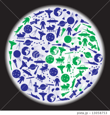 space icons in earth shape eps10 13058753