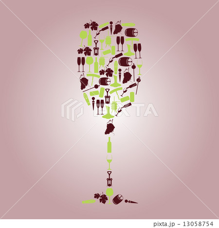 wine icons like a glass eps10 13058754