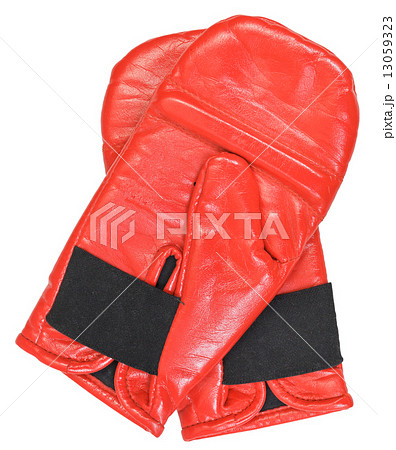 training red boxing gloves isolated on white training red boxing gloves isolated on white 13059323