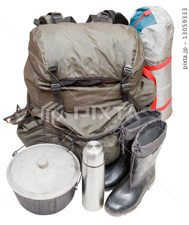 expedition equipment isolated on white background 13059333