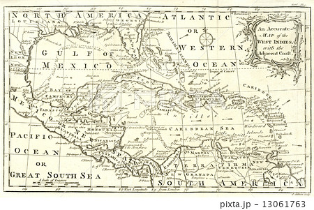 18世紀古地図 西インド諸島 のイラスト素材