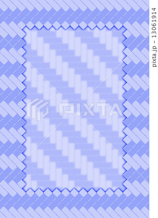 網代編みの枠_ギザギザ_青 13061914