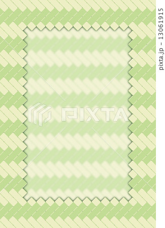 網代編みの枠_ギザギザ_緑 13061915