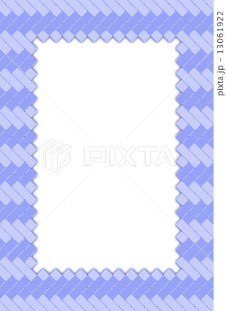 網代編みの枠_ギザギザ_青 13061922