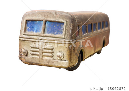 A little model of classic bus isolated on white A little model of classic bus isolated on white 13062872