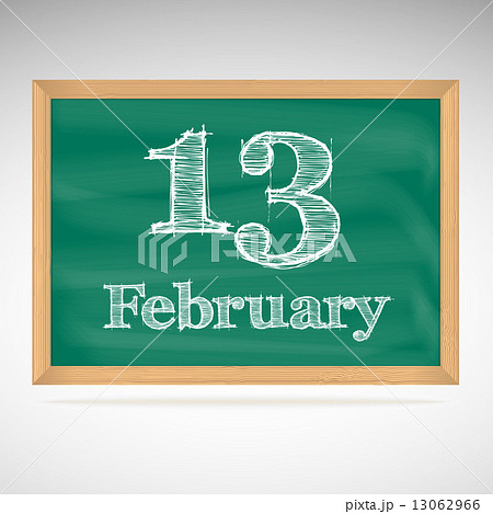 February 13, inscription in chalk on a blackboard 13062966