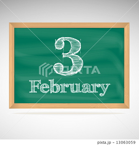 February 3, inscription in chalk on a blackboard 13063059