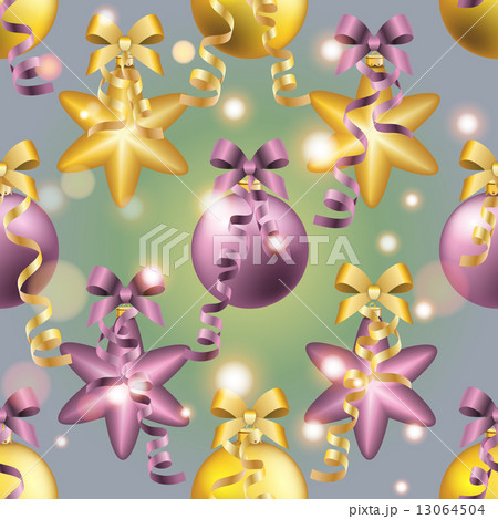 New Year pattern with ball. Christmas wallpaper 13064504
