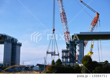 圏央道建設中 上越新幹線交差付近 2014年12月 連結直前の図 13064751