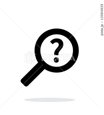 Help and FAQ search icon on white background. 13064839