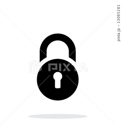 Padlock icon on white background. 13065281
