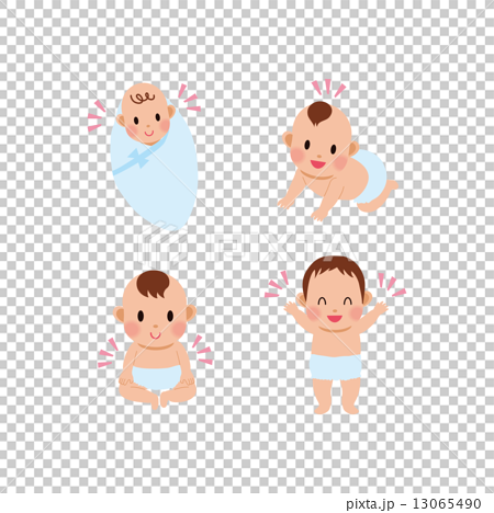 赤ちゃん 成長 イラスト セットのイラスト素材