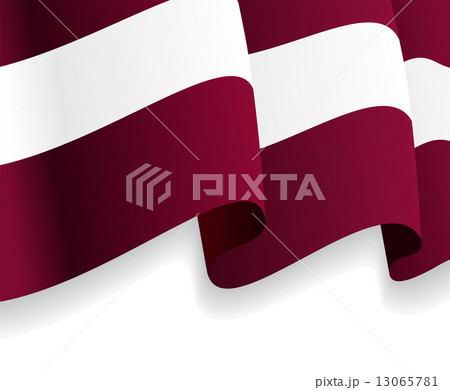 Background with waving Latvian Flag. Vector 13065781