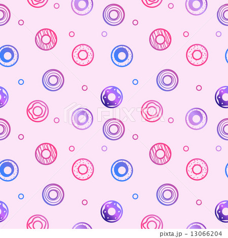 Vector sweet donuts seamless pattern. Pastry background Vector sweet donuts seamless pattern. Pastry background 13066204