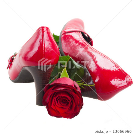 red shoes with rose flower 13066960