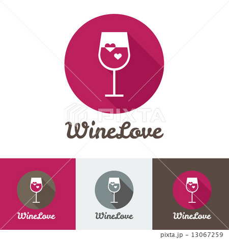 Vector modern flat wine shop, restaurant or bar logo  13067259