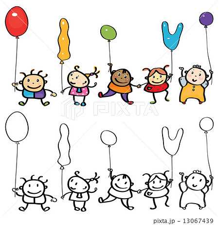 Vector fun kids cartoons.のイラスト素材 [13067439] - PIXTA