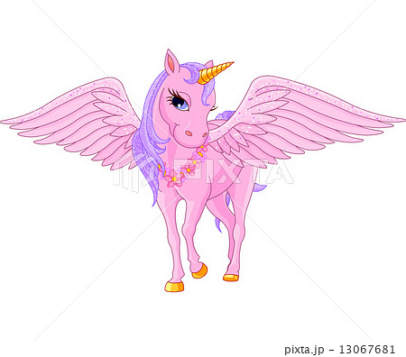 Unicorn Pegasusのイラスト素材
