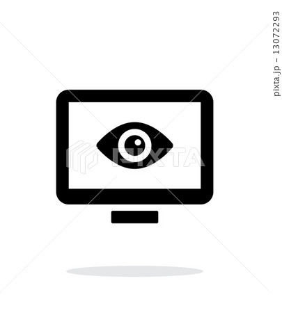 Computer monitoring icon on white background. 13072293
