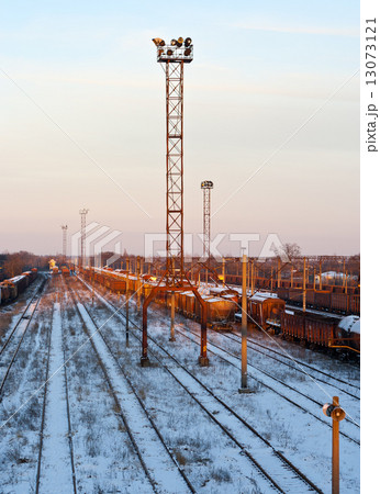 Railway station in winter Railway station in winter 13073121