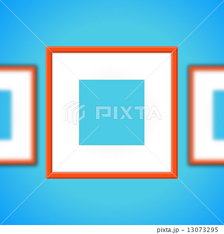 Orange Photo Frame On A Blue Background 13073295