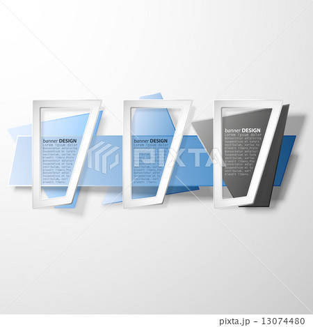 Infographic banners set, origami styled vector 13074480