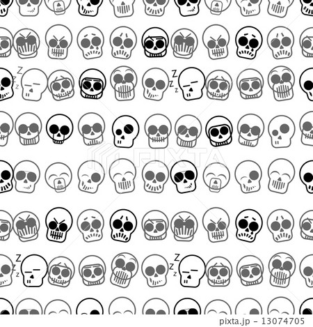 Set of icons skull illustration. Vector seamless pattern Set of icons skull illustration. Vector seamless pattern 13074705