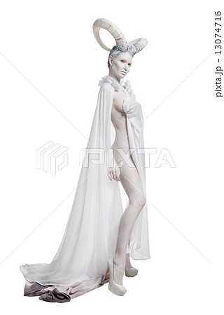 Sexy woman with goat body-art 13074716