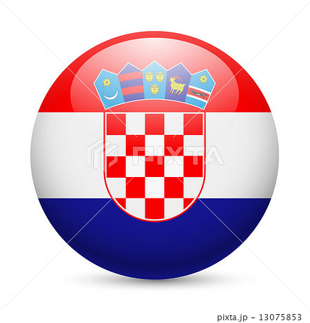 Round glossy icon of Croatia 13075853